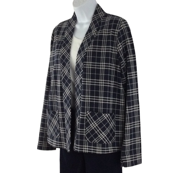 Ann Taylor Plaid Open Front Knit Cardigan Sz M - Picture 4 of 10